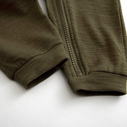 Simplee kids Animal Bunny Baby Easter Clothes Long Ear Rabbit Hoodie Romper with Zipper Army Green 2-3T - Thumbnail 5