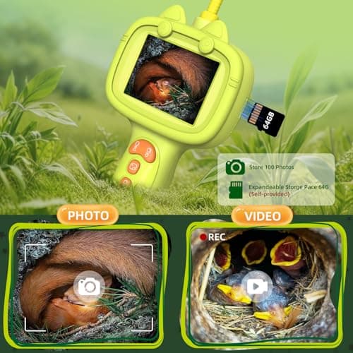 Borescope Camera with Light for Kids | STEM Science Educational Toy for 4 5 6 7 8 9 10 12 Years Old Boys & Girls | Birthday Gift for Outdoor Adventures & Nature Discovery (Yellow) - Thumbnail 5
