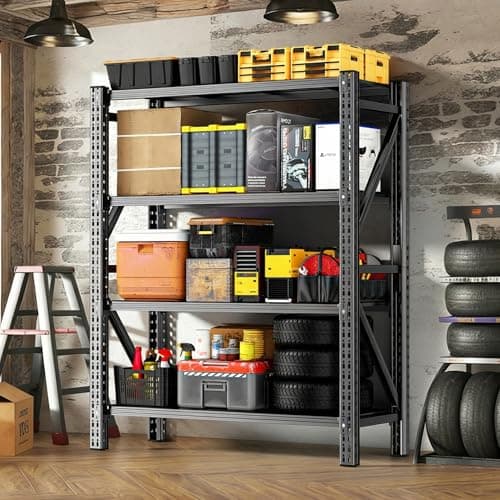 Lionhon Heavy Duty Garage Shelving, 36" W x 16" D x 71" H, 3000 LBS Capacity, 4-Tier Adjustable Metal Storage Shelves, Reinforced Steel Storage Rack for Garage, Basement, Utility Room - Image 1