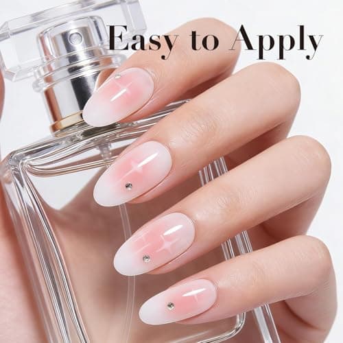 AZUREBEAUTY 6 Colors 15ml HEMA Free Jelly Gel Nail Polish Set, Same Color Bottles, Soak Off UV LED Gel Polish Kit Nail Art for DIY at Home Manicure Salon Gifts, Milky White Nude Pink Neutral Sheer - Thumbnail 5