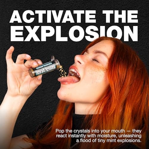 Breath Death Crystal Breth Breath Mints, Peppermint Mint Crystals, Gluten Free, Vegan & Zero Calorie Mints, Zinc-Infused & Fast Acting Formula, Single Pack - 4 Tubes, 12 Servings Per Tube, 1.6 Oz. - Thumbnail 5