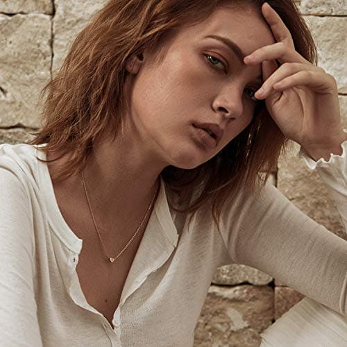 LOYATA Initial Heart Necklace Gold Tiny Pendant 14K Gold Plated Dainty Chain Personalized Jewelry Gift for Women Letter L - Thumbnail 2