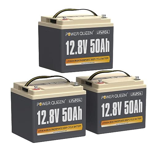 Power Queen 12V 50Ah Trolling Motor LiFePO4 Lithium Battery, Max. 15000 Deep Cycle Battery, 11.57lbs Ultra-Light for RV Camping, Marine, Fish Finder, Kayak