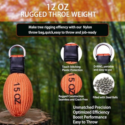 CIVIGARD Professional Throw Line Bag, Stainless Steel Throw Weighted Climbing Rope Bag for Arborist, Rock Climbers & Caving, Heavy-Duty Throwing Tool for Tree Climbing, Rescue & Outdoor Sports - Thumbnail 2