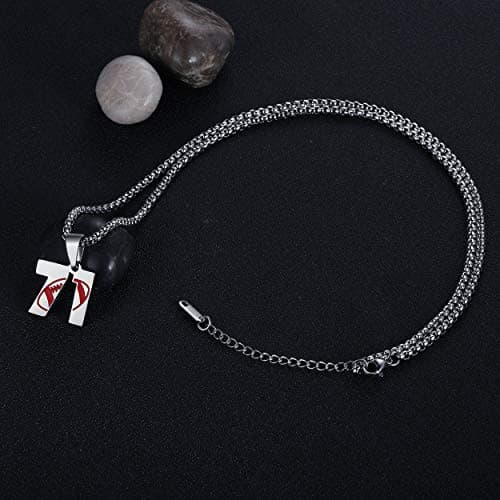 Rehoboth American Football Rugby Jersey Number 71 Pendant Necklace for Women Men 22+2 Inch Adjustable Stainless Steel Chain - Thumbnail 2