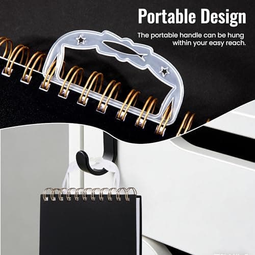 Yoment Top Spiral Notebook, Steno Pads College Ruled, 300 Pages Top Bound Notebook, 7 × 10 Flip Notebooks Left-Handed Notebooks for Work School Office Business, Black - Thumbnail 3