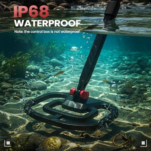 PANCKY Metal Detector for Adults Professional, Collapsible All-Terrain Pinpointing IP68 Waterproof Gold Metal Detector Kit 27.2 to 51.2" Adjustable, 5 Modes, 10.55x8.35 Coil, Higher Accuracy, PK1098 - Thumbnail 4