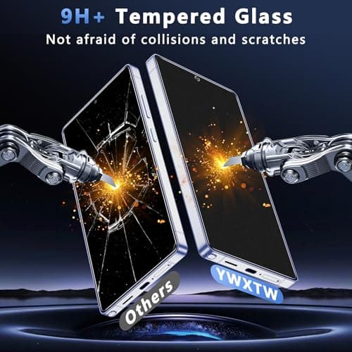 YWXTW 2 Pack Matte Screen Protector for Samsung Galaxy S26 Ultra + 1 Set Camera Lens Protector, [Smooth as Silk] [Fingerprint Unlocking] Anti Glare Anti Fingerprint Tempered Glass Screen - Thumbnail 4