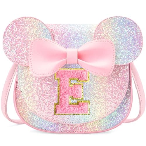 OYLOLA Birthday Gifts for 3 4 5 6 7 8 Year old Girl Initial Toddler Girls Purse Kids Purse for Girls Toddler Girl Gifts Stuff Colored E - Image 1