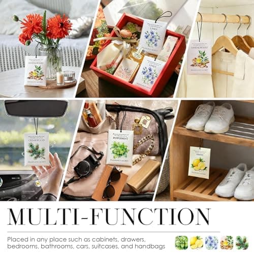 HOMELLAX Cedarwood Scented Sachet Bags - 12 Pack Closet & Drawer Freshener, Long Lasting Odor Eliminator for Wardrobes, Cars & Storage, Home Fragrance Air Freshener Sachets - Thumbnail 6