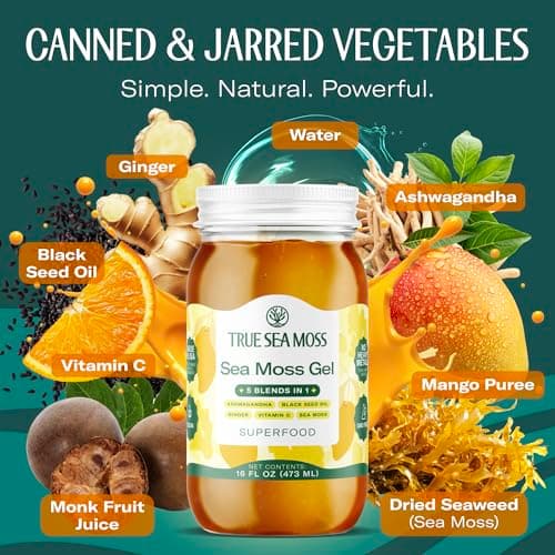 TrueSeaMoss Sea Moss Gel – Made in USA – 5-in-1 Formula – Wildcrafted Seamoss, Ashwagandha & Jarred Vegetables – Ashwagandha, Pack of 1 (Labels may Vary) - Thumbnail 3