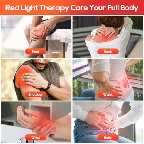 BEICHEN Red Light Therapy for Body and Face, 120 LED 660nm 850nm 940nm Infrared Redlight-Therapy Lamp Device with Glasses，Large Panel and Stable Stand at Home, Idea Gift for Women Mom - Thumbnail 5
