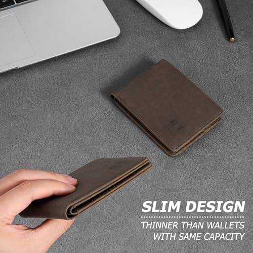 Gostwo Mens Wallet RFID Blocking Slim Minimalist Bifold Wallet with ID Window & Business Card Holder, Thin Front Pocket Design, Stylish Wallet for Men, Teen, Boyfriend, Husband - Thumbnail 4