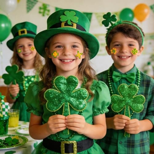 St Patricks Day Accessories - 100 PCS Shamrock Temporary Tattoos for Kids | St Patricks Day Shirt Women - Saint Patricks Day Green Gold Lucky Clover Stickers Crafts Makeup Party Favors Supplies - Thumbnail 4