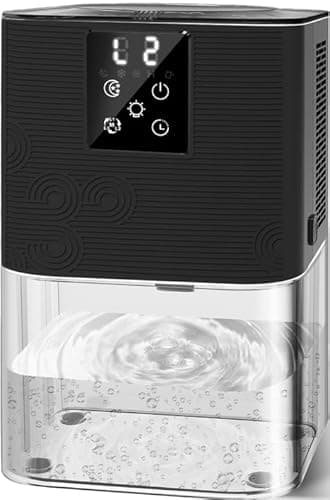 Dehumidifier,MTOX 3L/105 oz (1000 Sq Ft) Small Dehumidifiers for Rooms, Bathroom, RV, Quiet with Auto Shut-Off, Timer, 3 Modes, Removable Filter & Aromatherapy Box, 7-Color LED (Black) - Image 1