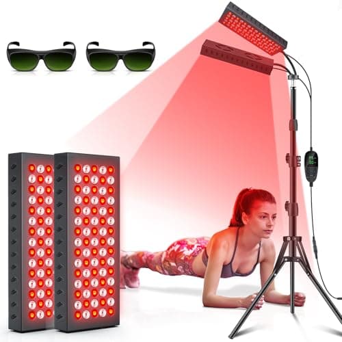 Red Light Therapy for Body, 55W Dual-Headed Infrared Light Therapy Lamp Device with Stand for Face 660nm Red Light & 850nm Near Infrared Light for Skin Joint Care, FSA or HSA Eligible - Image 1