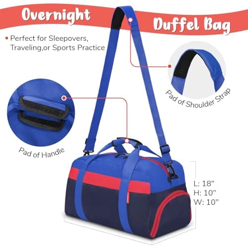 WOOMADA Travel Duffle Bag, Weekend Bag with Wet Pocket & Trolley Sleeve, Overnight Bag With Shoe Compartment, Fit for Sports Practice, Travel and Gifts(navy blue) - Thumbnail 3
