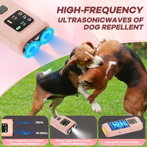 Myiwb Ultrasonic Dog Bark Deterrent & Anti-Barking Training Device, 3 Modes to Stop Dog Barking, Handheld Tool, Safe, Rechargeable, Compact and Portable, Suitable for Indoor/Outdoor Use(Pink) - Thumbnail 3