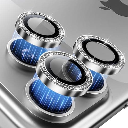 Hoerrye for iPhone 17 Pro Max/17 Pro Camera Lens Protector - [Top 9H+ Tempered Glass - 12FT Military Grade] HD Camera Screen Protector Cover Accessories Case Friendly,Glitter Silver - Image 1