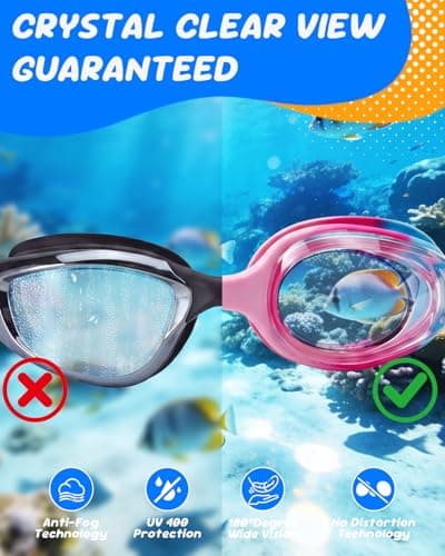 Aegend Swim Goggles for Kids Age 3-8 (Pink) - Thumbnail 3
