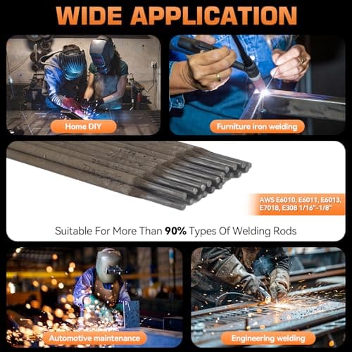 Rotvik 200Amp Stick Welder-Large LED Display, 110V/220V Dual Voltage Portable MMA Welder Machine with Hot Start, Arc force and Anti-Stick, Lift TIG Torch & 220V Adapter, 20PCS Rods Stick Welder - Thumbnail 4
