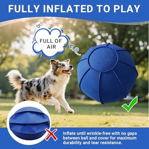 VOXGET Herding Ball Toy for Dogs and Horses, 25" Thickened Durable Herding Ball Set for Australian Shepherd, Interactive Dog Training Toys for Large Breeds Outdoor Play and Exercise Agility (Blue,L) - Thumbnail 4