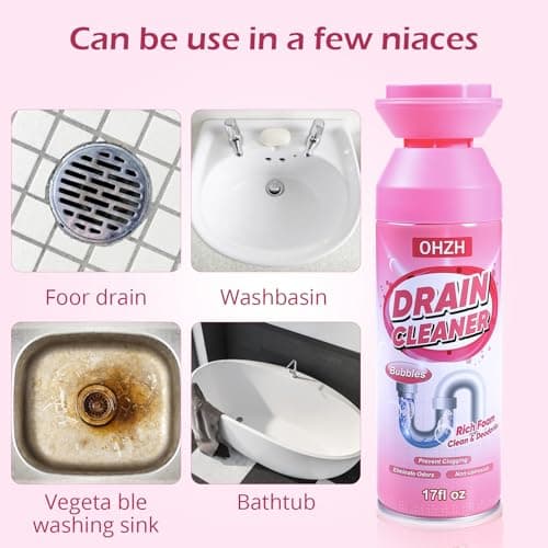 Foaming Drain Cleaner,Drain Clog Remover –Sink Cleaner and Deodorizer,Foaming Cleaners for Kitchen, Sinks, Shower Drains,Tub (1pc) - Thumbnail 2