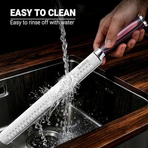 DAJOUJS Brisket Knife Meat Carving Knives - 12 Inch Ultra Sharp High Carbon Steel Kitchen Carving Slicing Knife with Ergonomic Wood Handle & Gift Box for Turkey, Meat Cutting, BBQ - Thumbnail 2