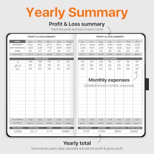 WEMATE Accounting Ledger Book with Lock, Accounting Log, Tracking Income & Expenses Deposits, Expense Tracker Notebook for Small Business Bookkeeping & Personal Use A5 Black 8.5x5.3" - Thumbnail 6