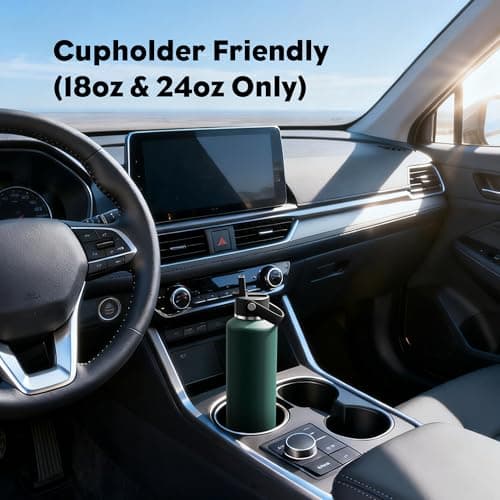 POWCAN 24 oz Water Bottle Insulated: BPA-Free, Leakproof Lid with Straw, Lightweight, Flex Cap, Stainless Steel Water Bottle for Sport, Hikig, Office, Commute, Worker, Walking, Cycling (Fir Green) - Thumbnail 4