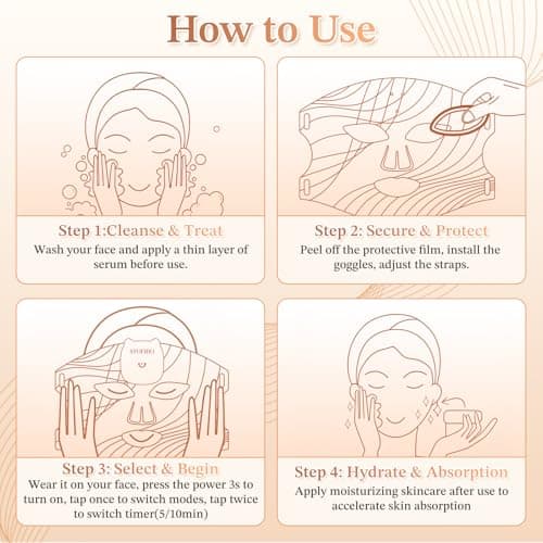 Stofiro FDA-Cleared 850nm Red Light Therapy Mask for Face with Eye Protection, Christmas Birthday Mother’s Day Gifts for Women, Home Beauty Device - Thumbnail 6