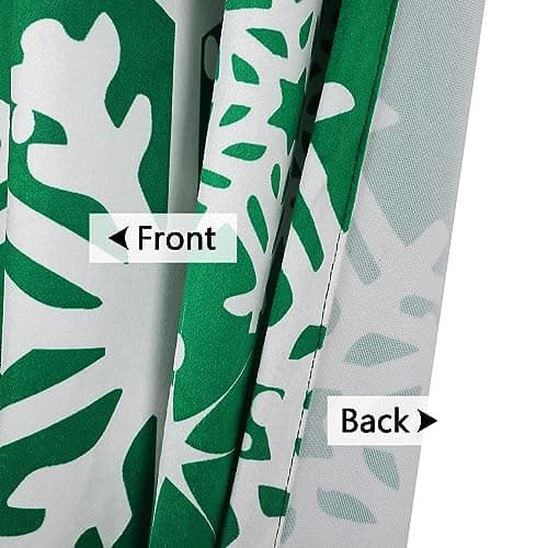 CAROMIO Christmas Kitchen Curtains, Green Velvet Cafe Curtains, Floral Snowflake Decoration, Thermal Insulated Room Darkening (26" W x 24" L, Set of 2) - Thumbnail 6