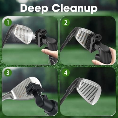 Pro Golf Club Cleaner - 4oz Water Bottle with Groove Cleaner and Retainer Clip, Durable Nylon Bristles for Easy Cleaning, Ergonomic Button Design, Golf Gifts for Men & Essential Accessories - Thumbnail 4