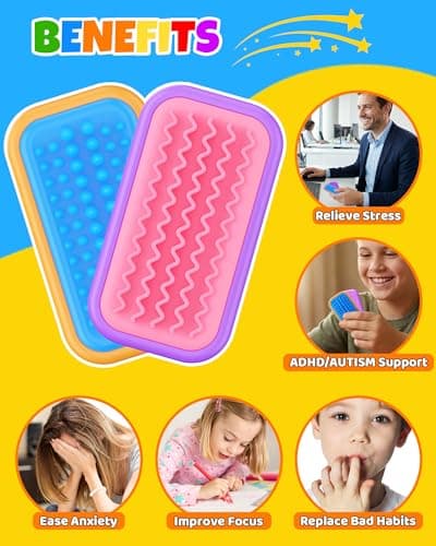 LADFAR Magnetic Sensory Fidget Toys – Frozen Peak & Flow Wave Style Silicone Sliders for Anxiety Relief, Autism & Office Focus, Travel Desk Must-Have for Adults & Kids - Thumbnail 3