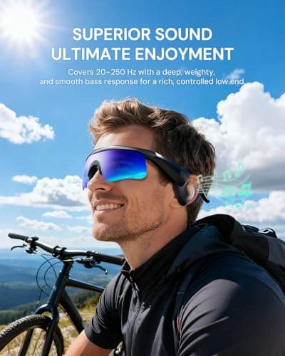 NICKLUC Bluetooth Sunglasses for Men & Women,UV400 Polarized Sports Glasses with HD Open-Ear Speakers,Voice Assistant and Detachable Sound Tubes for Cycling Golf Running Driving - Thumbnail 5