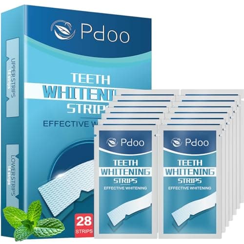 28 Teeth Whitening Strips (14-Day), Non-Sensitive Fast Remove Smoking, Coffee, Wine Stains, Teeth Brightening Kit Pack of 28pcs Non-Slip Strips - Image 1