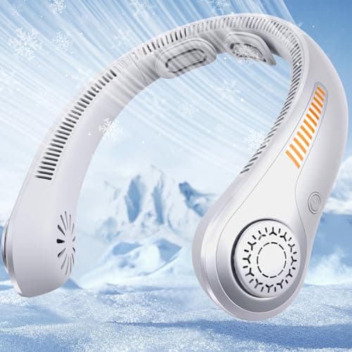 Portable Neck Fan Rechargeable, 5 Speeds, Lightweight, Long Lasting, Battery Operated All-Around Cooling Quiet Personal Fans for Travel, Camping, Birthday Valentines Day Gifts for Women Men Mom Dad - Image 1