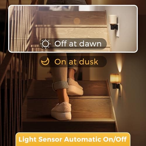 L LOHAS LED Night Lights Plug into Wall, Linen Fabric Cylinder Decor Night Light, Dusk to Dawn Sensor Vintage Nightlight, 0-100LM Dimmable, for Bedroom Living Room Hallway - Thumbnail 5