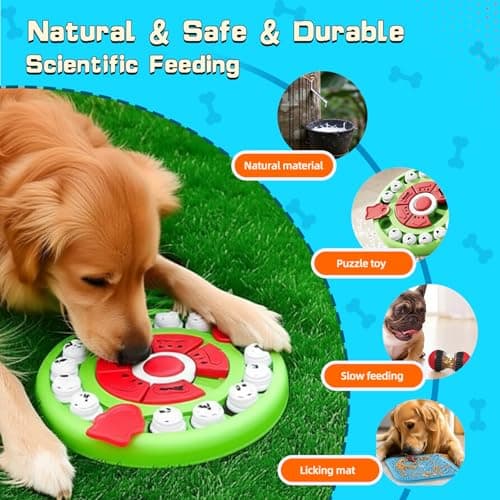 Goohomeey Dog Puzzle Feeder for Small/Middle Breeds - Adjustable Treat Dispenser Funny Slow Feeder Puppy Enrichment Training Toy Pet Interactive Toys Lick Mat Dogs to Keep Dog/Cat Busy - Thumbnail 6