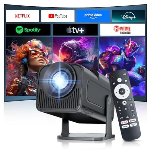 Salange Smart Projector Compatible with Netflix, 4K/1080P Native, Mini Portable Outdoor Movie Projectors, WiFi & Bluetooth, Built in Apps, Auto Keystone, Short Throw (2026 Upgrade) - Image 1