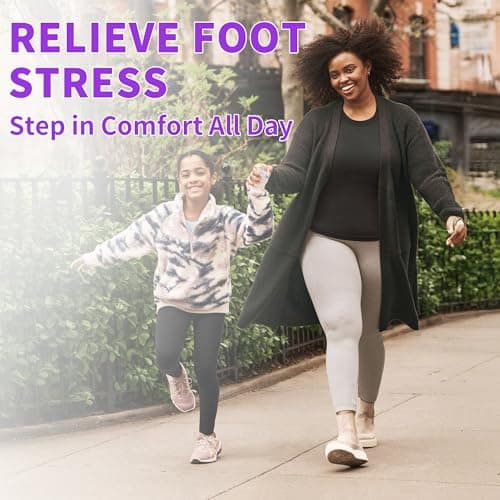 Heavy Duty Support Pain Relief Insoles, 220+ lbs Plantar Fasciitis High Arch Support Inserts, Flat Feet, Heel Pain, Work Boots Insoles for Men & Women, Shock Absorb in Every Step Purple (M 10-10.5) - Thumbnail 3