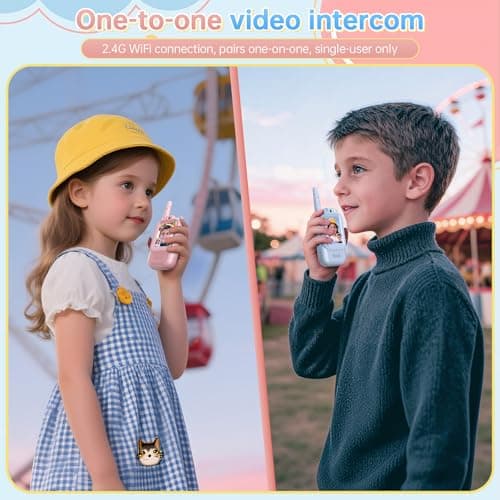 HD Video Walkie Talkies for Kids, 2-Pack Rechargeable Kids Gifts with Camera & Screen, Long Range Kids Walkie Talkies for Boys & Girls Ages 3–12, Toddler Toys for Family Games Indoor & Outdoor Play - Thumbnail 6