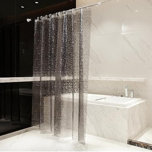 Bostofy Waterproof Shower Curtain Liner EVA 8G - Rust-Proof Hooks, Heavy-Duty Magnets - Enhance Your Bathroom with Durability and Elegance, 72L x 78H Inches - Image 1