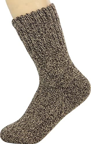 Weweya Thick Socks for Winter Womens Thick Warm Winter Vintage Knit Thermal Soft Comfort Crew Socks Home Sleeping Sock Black, Brown, Grey - Thumbnail 4