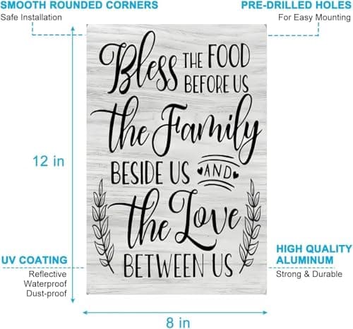 Carastora Vintage Metal Tin Sign - Thanksgiving Food and Family Decor, for Shelf or Counter, Farmhouse Style Gift for Mom or Grandma, 12x8 Inch - Thumbnail 6