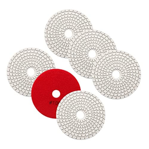 Wet Diamond Polishing Pad Set,BRSCHNITT 6pcs 4 inch #100 for Stone Marble Quartz Granite Sanding Disc Polisher Pads Kit Tools for Wet Grinder Polisher,Countertop Polish,Grinder - Image 1