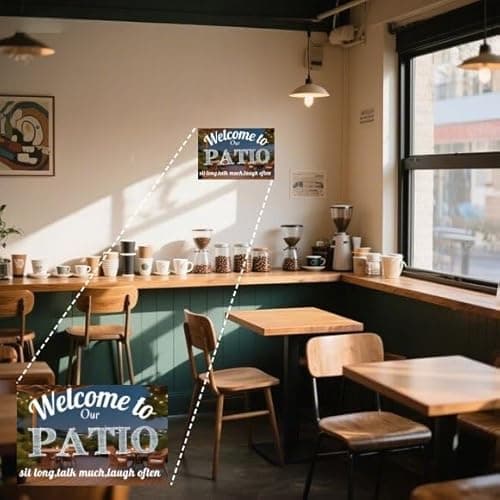 Carastora Vintage Style Patio Wall Sign, Rustic Metal Tin Decor for Outdoor Spaces, Garden, and Beach House, Inspirational Outdoor Plaque, 8x12 Inches - Thumbnail 2