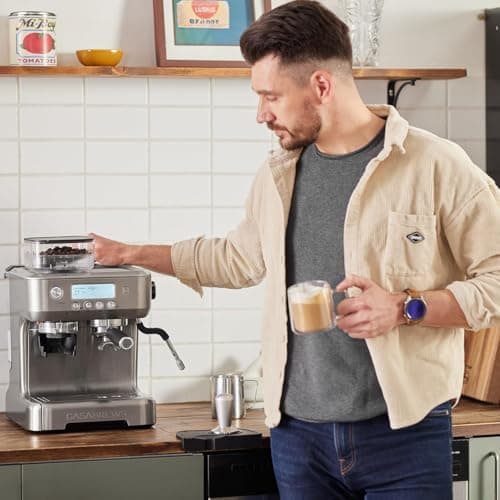 CASABREWS 5700Pro Espresso Machine with Grinder, Professional Coffee Maker with Milk Frother Steam Wand, Barista-Quality Cappuccino Latte Machine with LCD Display, Great for Coffee Enthusiasts - Thumbnail 2