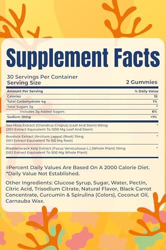 TrueSeaMoss Sea Moss Gummies with Bladderwrack & Burdock Root – Vegan Formula for Adults & Kids – Fruity Flavor – 60 Gummies (Pouch May Vary) - Thumbnail 2