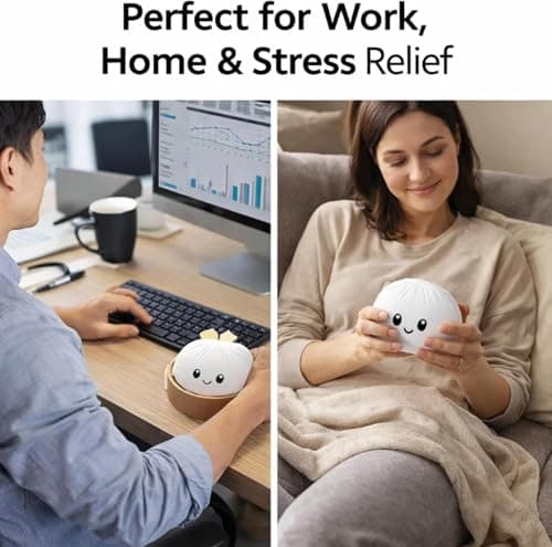 Mystery Dumpling Squishy, 4 Inch Jumbo Dumpling Stress Ball, Squishy Bun, Anxiety Relief Fidget, Soft Squeeze Decompression Dough for Adults Classroom Prizes & Party Favors (Pink) - Thumbnail 4